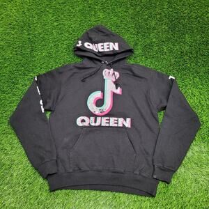 Champion Social Media Queen Hoodie Womens M/L 21x26 Baggy Faded